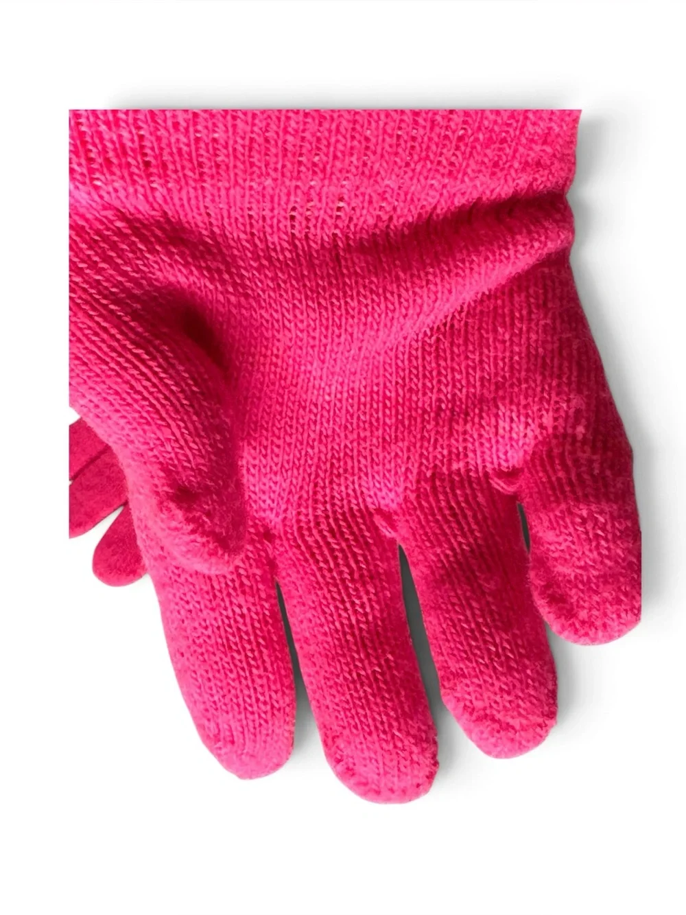 Girl’s Hot Pink Sweater knit Gloves